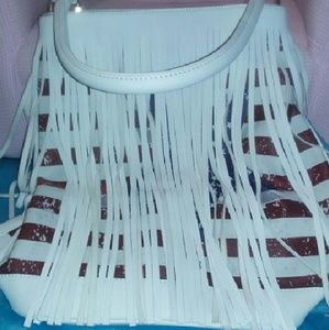 Beautiful White Fringe Handbag